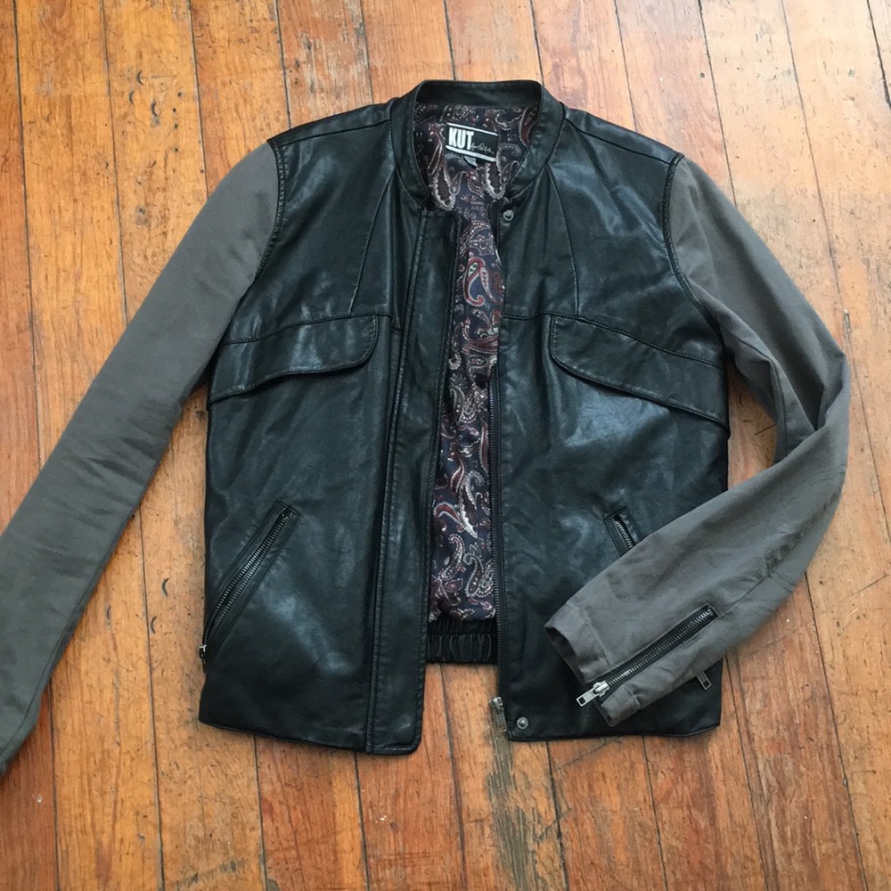 Kut from the Kloth green and black jacket